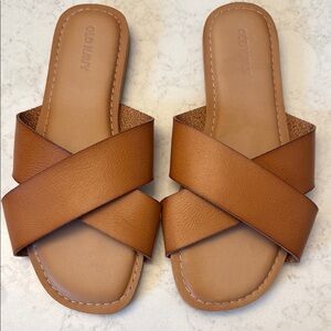 Old Navy Tan Sandals with Crisscross Straps